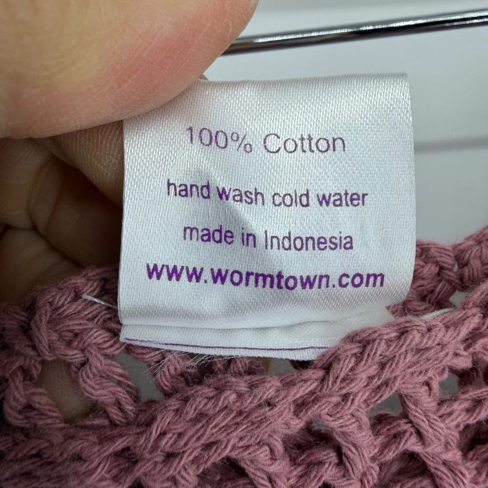 Purple Lotus Imports Crochet Tassel Shorts‎ Women  Rose Pink Boho Festival